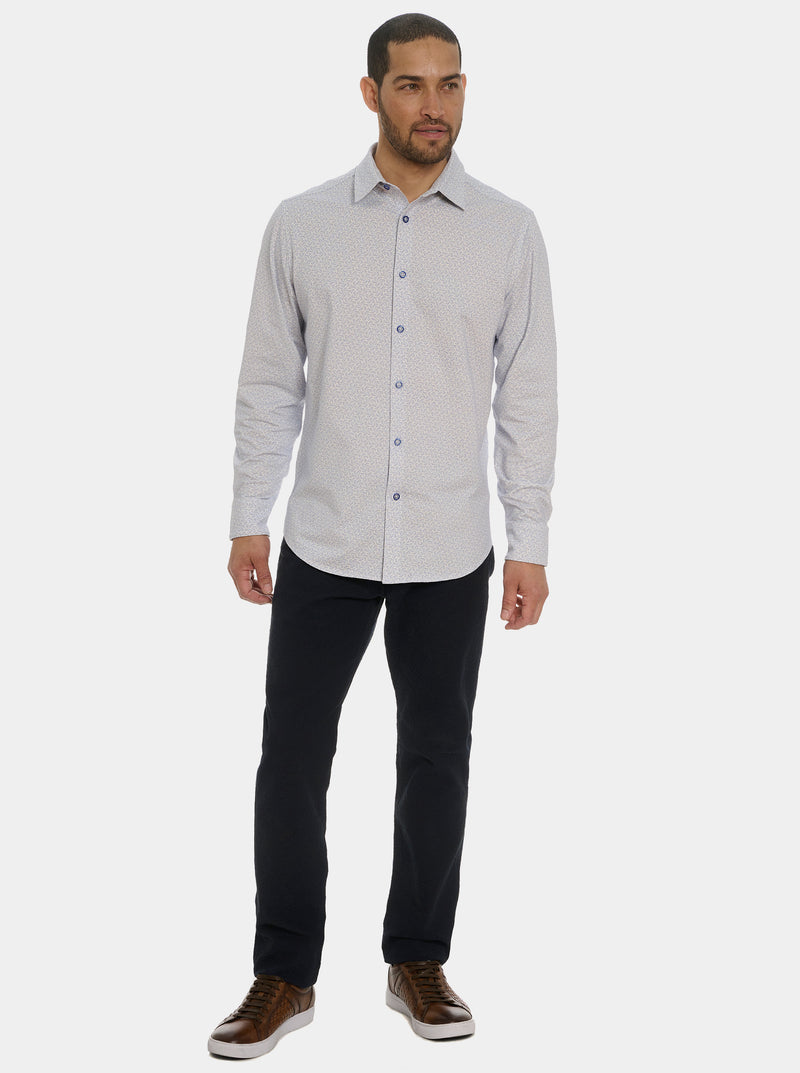 ASTERISK LONG SLEEVE BUTTON DOWN SHIRT