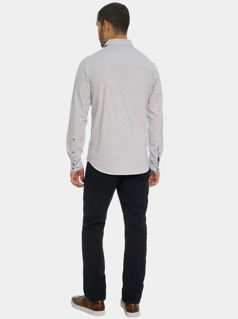 ASTERISK LONG SLEEVE BUTTON DOWN SHIRT
