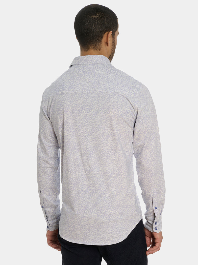 ASTERISK LONG SLEEVE BUTTON DOWN SHIRT