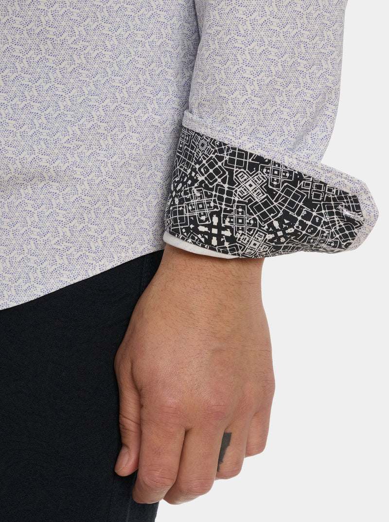 ASTERISK LONG SLEEVE BUTTON DOWN SHIRT