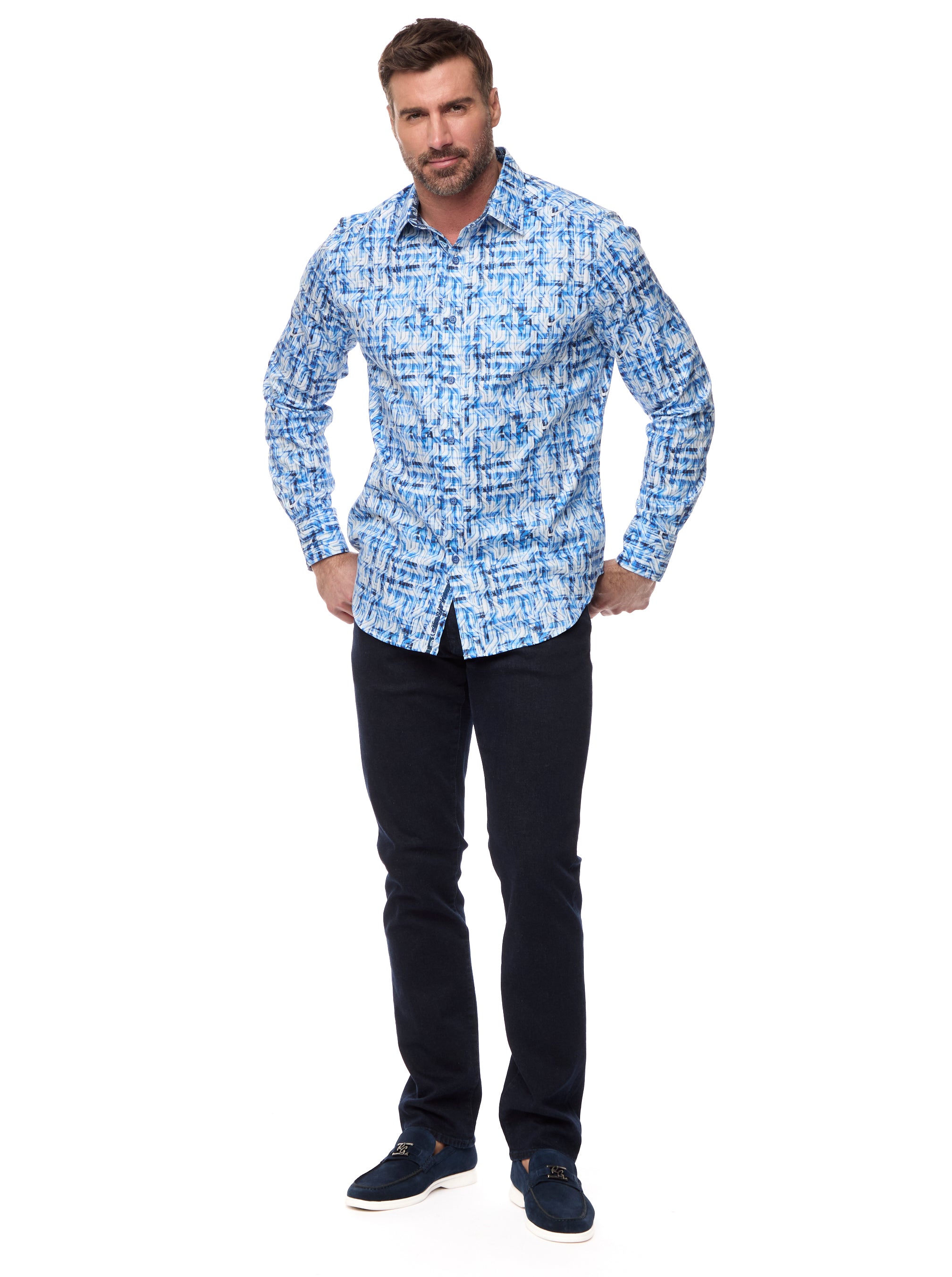 ERASMUS LONG SLEEVE BUTTON DOWN SHIRT BIG