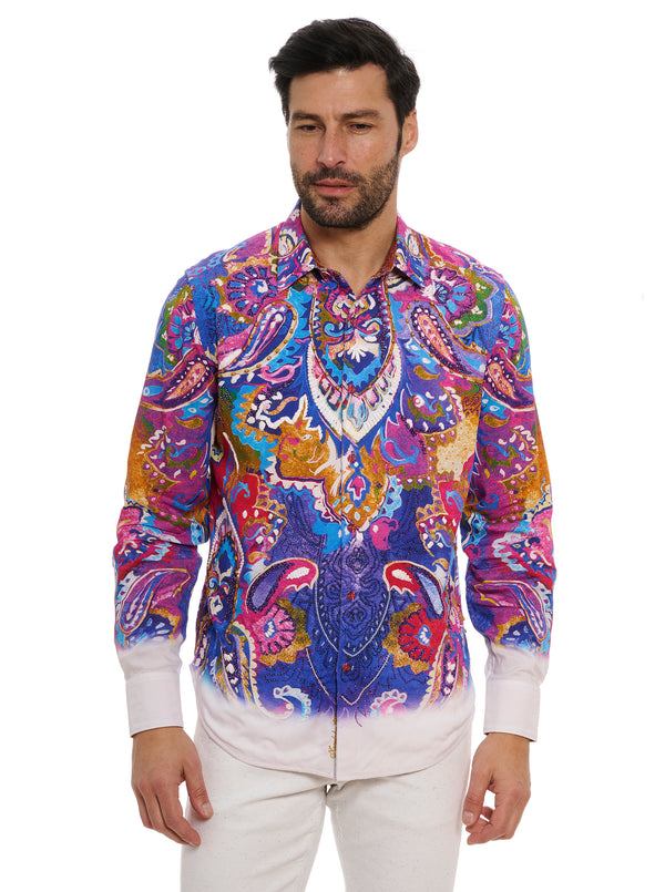 LIMITED EDITION BEAD MY GUEST LONG SLEEVE BUTTON DOWN SHIRT