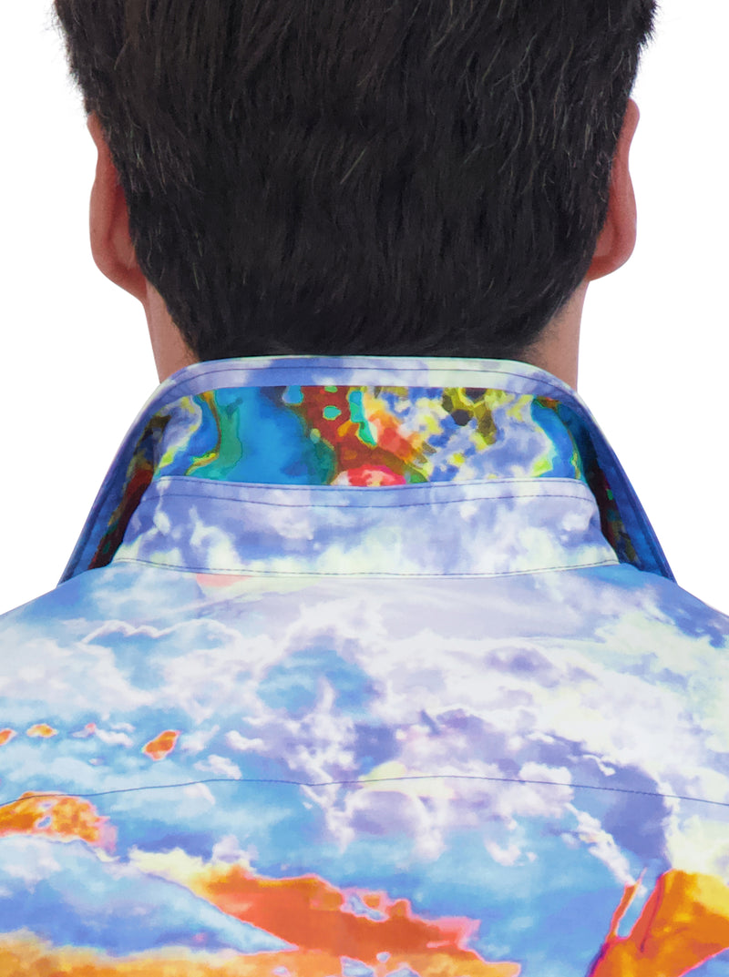 SUNSET AT SEA LONG SLEEVE BUTTON DOWN SHIRT