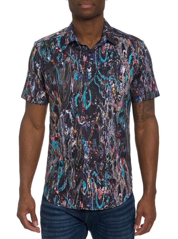 MESOSPHERE SHORT SLEEVE BUTTON DOWN SHIRT