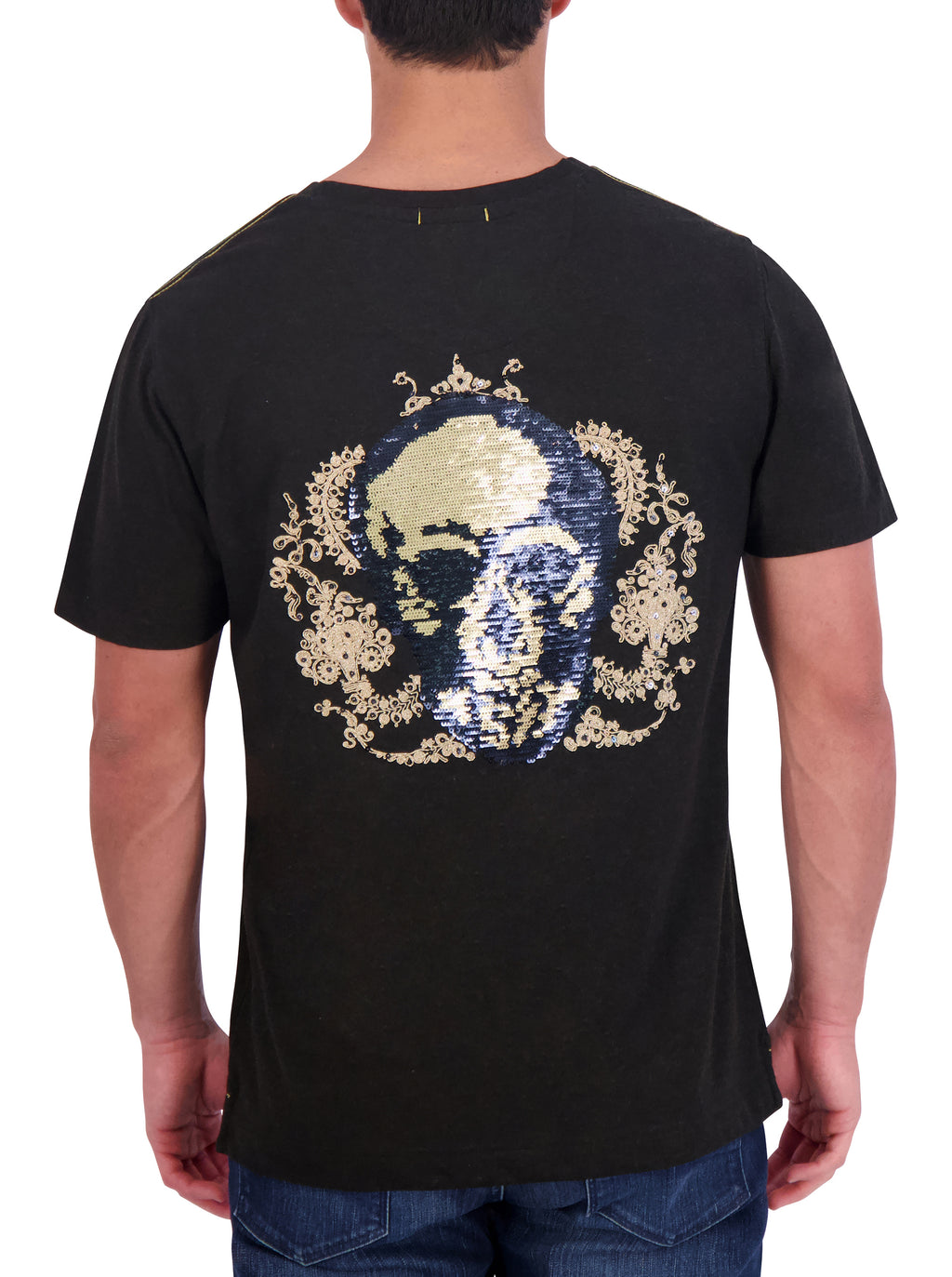 Sequin skull hot sale t shirt