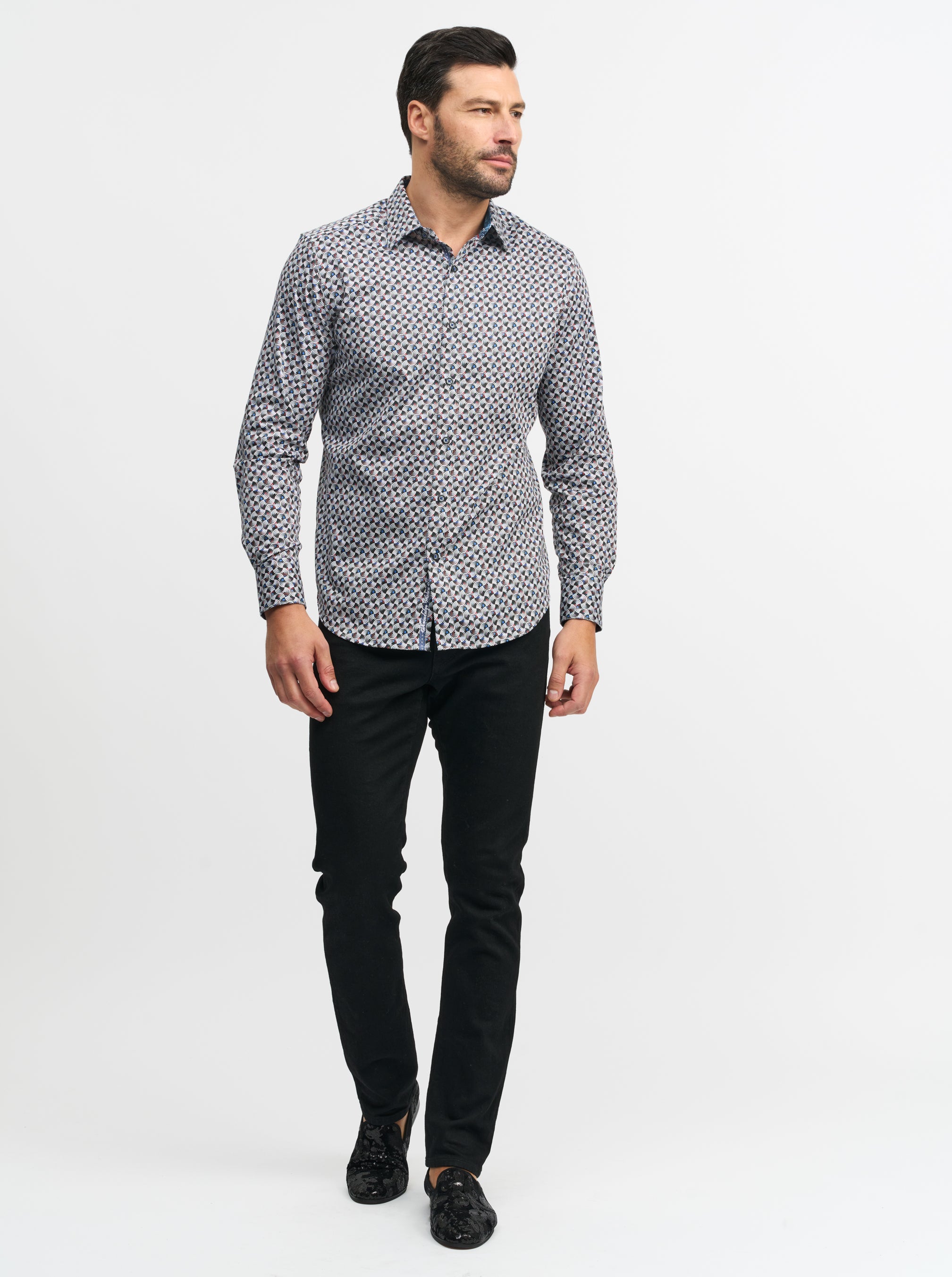 SPUN OUT LONG SLEEVE BUTTON DOWN SHIRT BIG