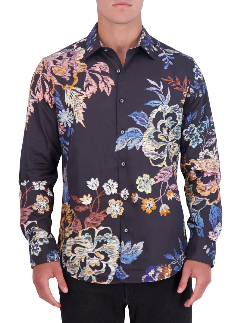 PLUTO LONG SLEEVE BUTTON DOWN SHIRT