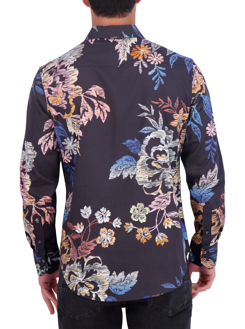 PLUTO LONG SLEEVE BUTTON DOWN SHIRT