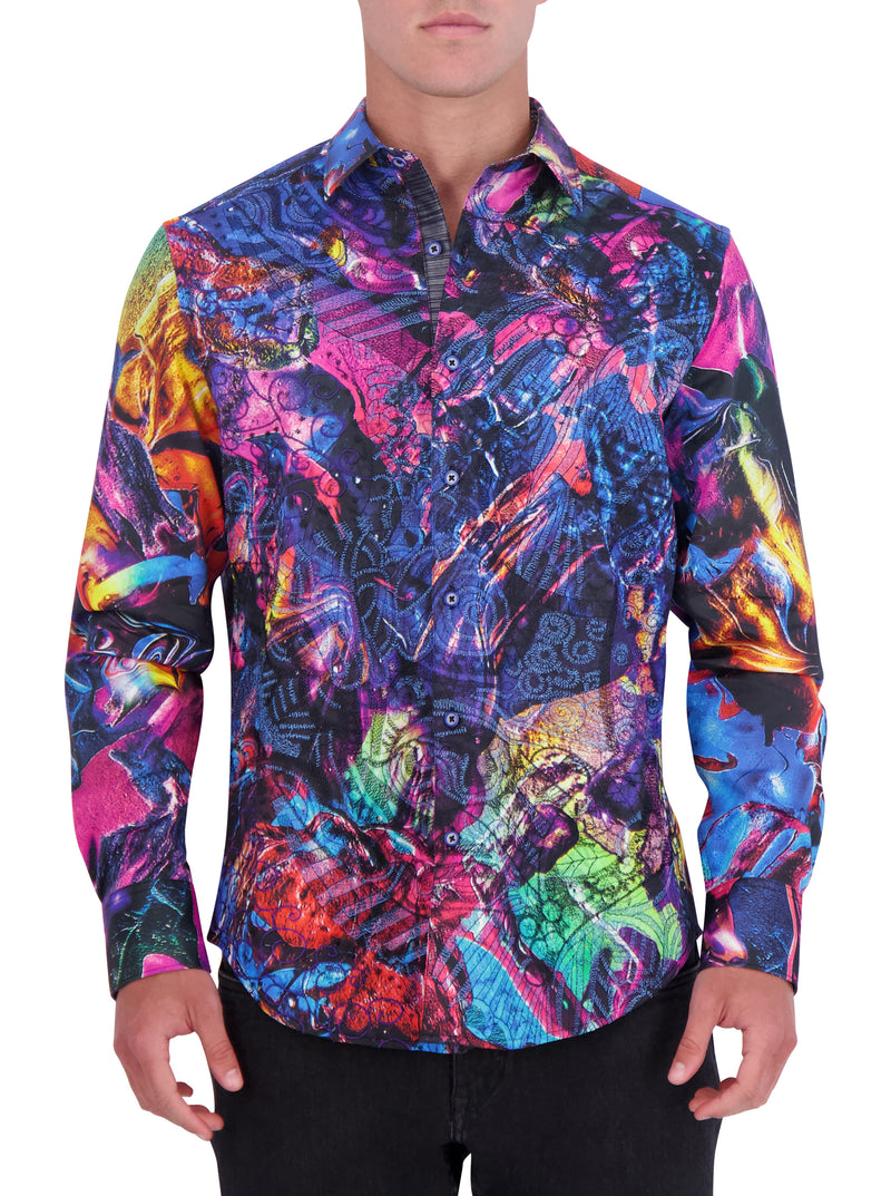 QUASAR LONG SLEEVE BUTTON DOWN SHIRT