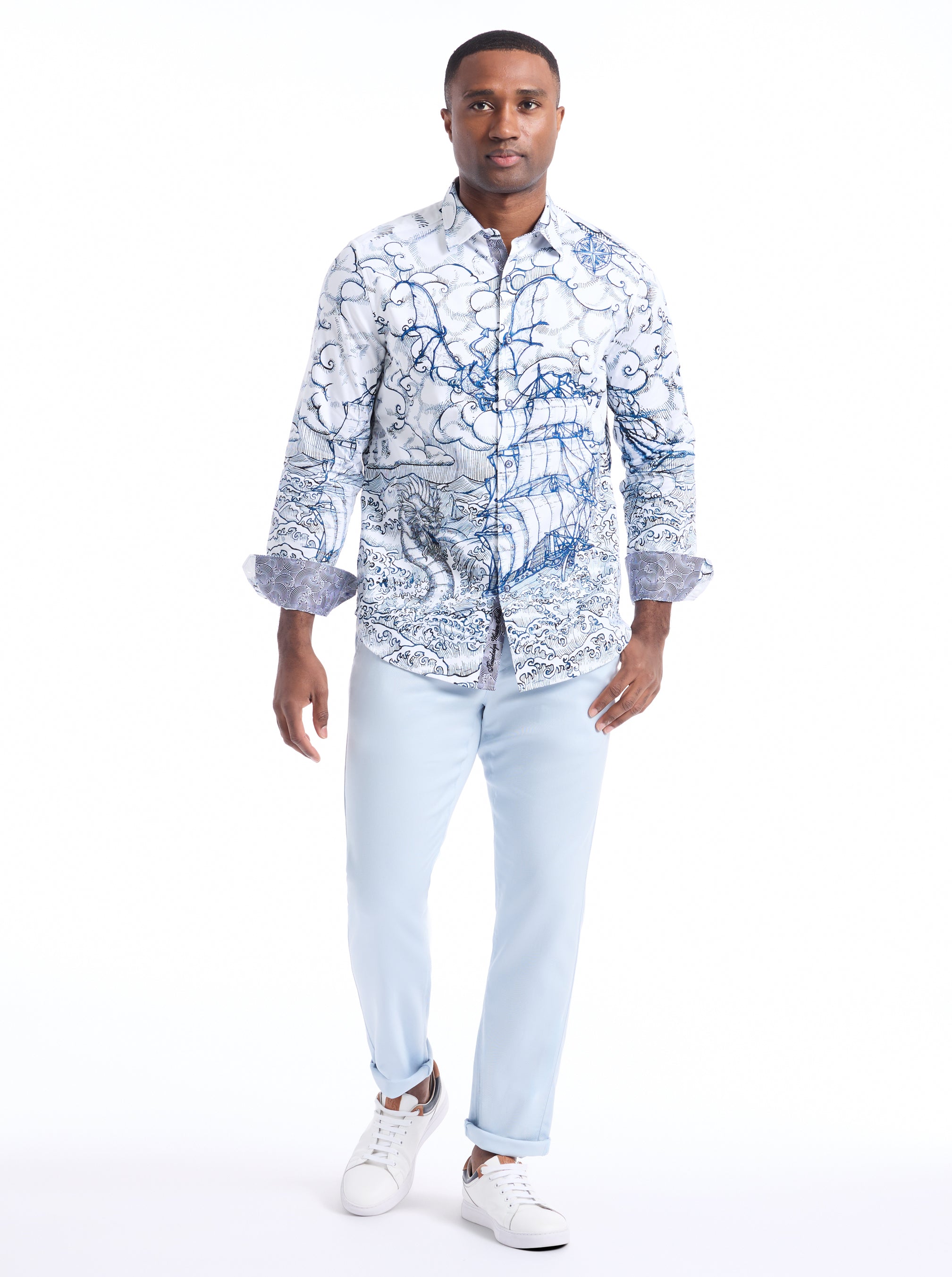 SHIPWRECK LONG SLEEVE BUTTON DOWN SHIRT