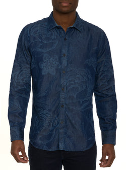 FLOWER THROWER LONG SLEEVE BUTTON DOWN SHIRT