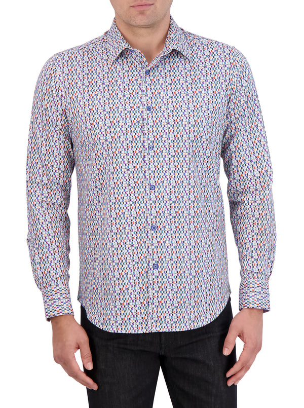 FLAMENCO MOTION LONG SLEEVE BUTTON DOWN SHIRT