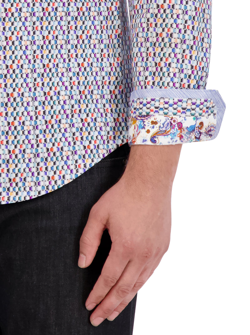 FLAMENCO MOTION LONG SLEEVE BUTTON DOWN SHIRT