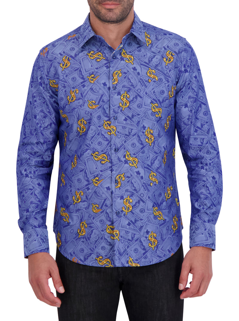 LIMITED EDITION BANKROLL LONG SLEEVE BUTTON DOWN SHIRT