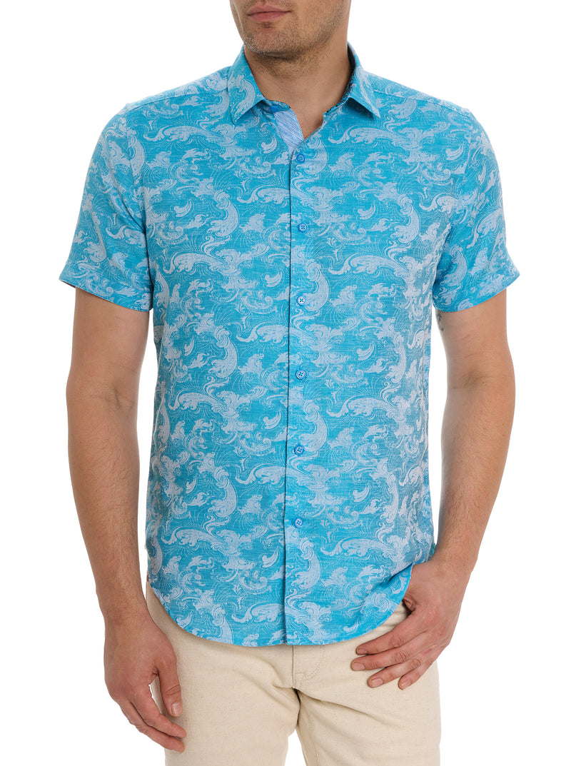 POSEIDON SHORT SLEEVE BUTTON DOWN SHIRT