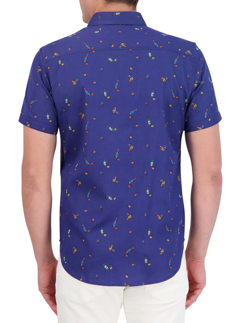 GOOD-NIGHT SHORT SLEEVE BUTTON DOWN SHIRT