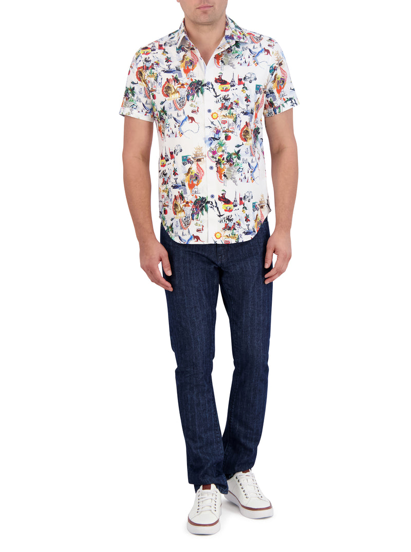 TRIPPIN SHORT SLEEVE BUTTON DOWN SHIRT