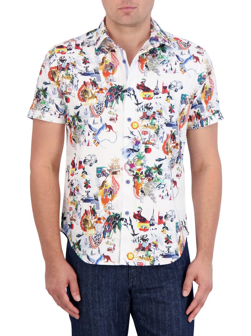 TRIPPIN SHORT SLEEVE BUTTON DOWN SHIRT