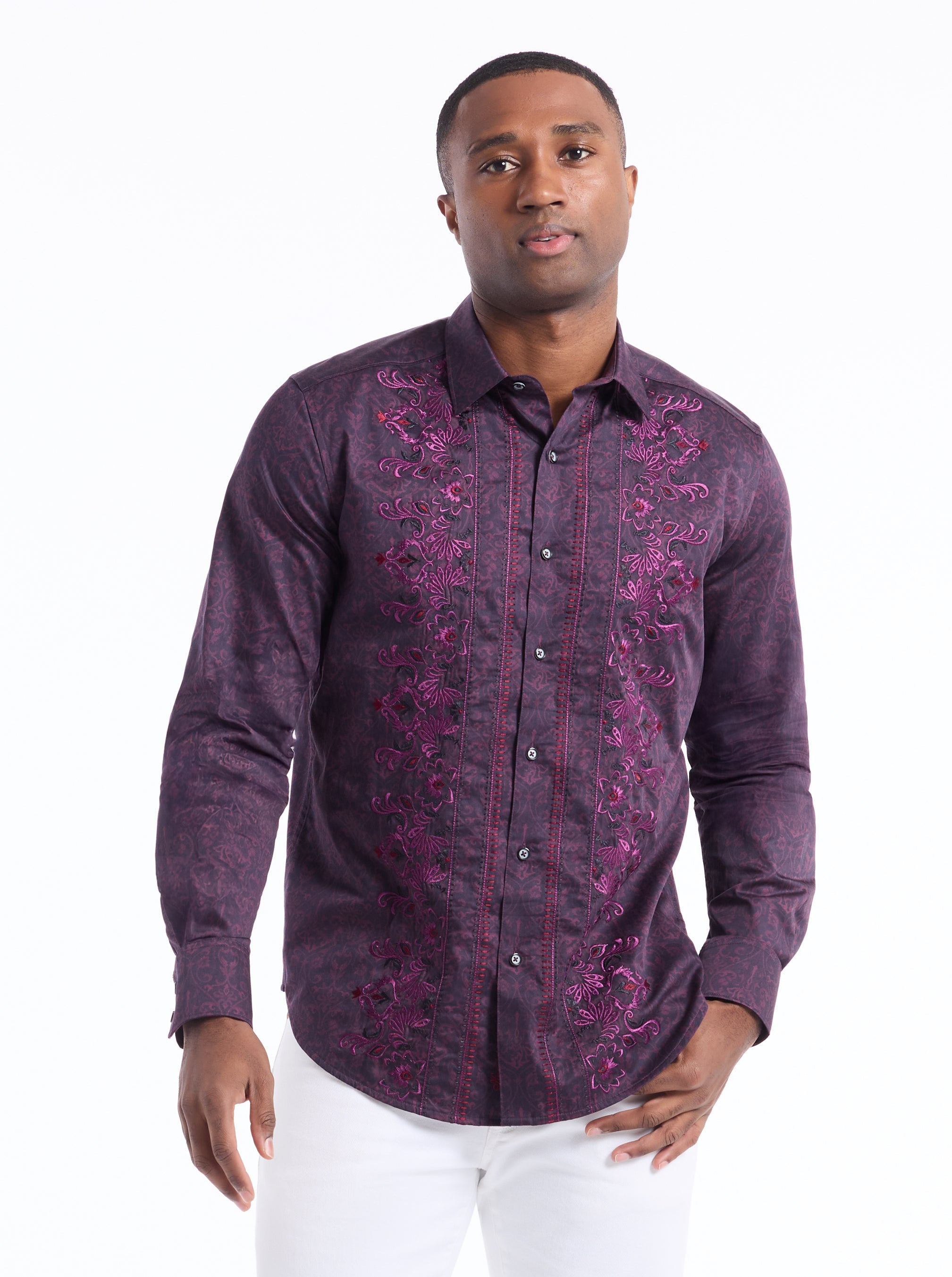 ROYAL MIDNIGHT LONG SLEEVE BUTTON DOWN SHIRT