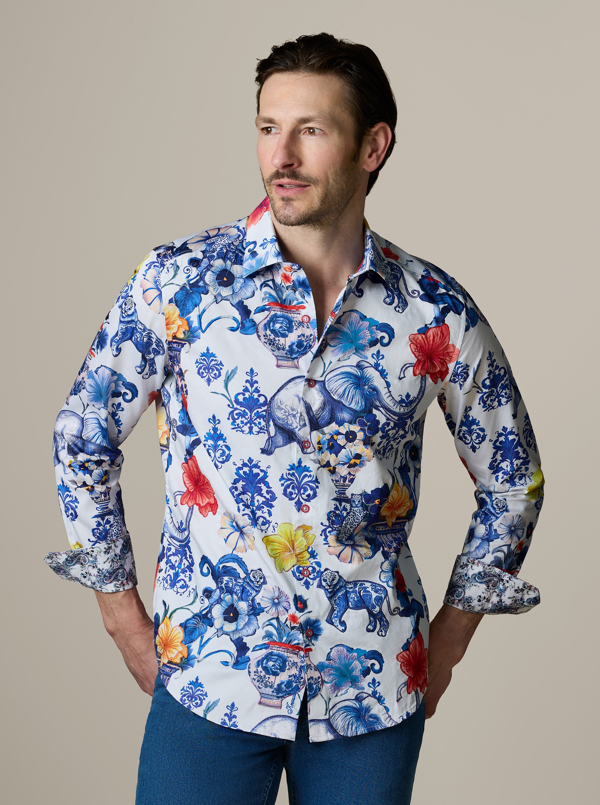 PICCADILLY LONG SLEEVE BUTTON DOWN SHIRT