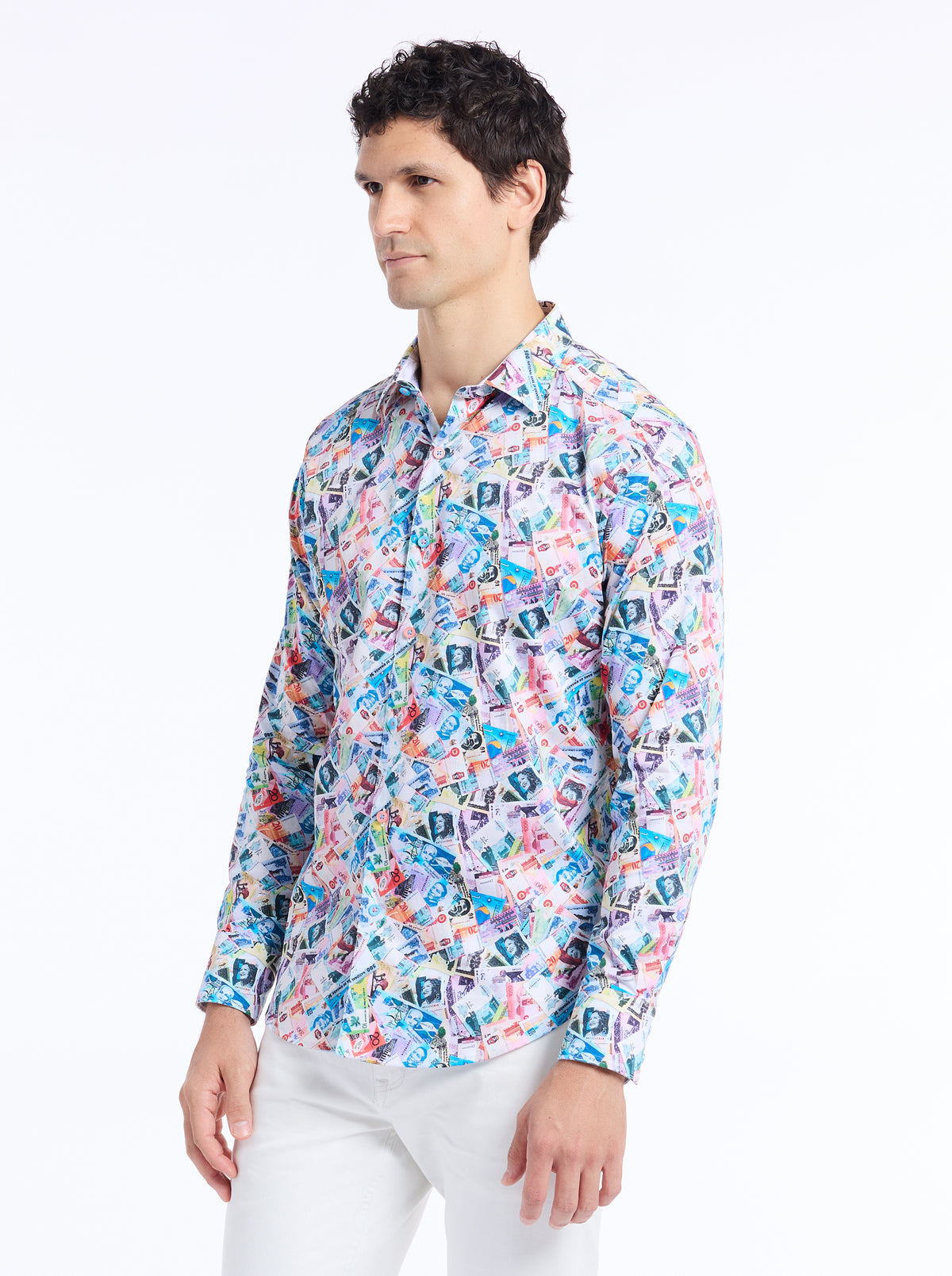 VACATION FUND LONG SLEEVE BUTTON DOWN SHIRT TALL