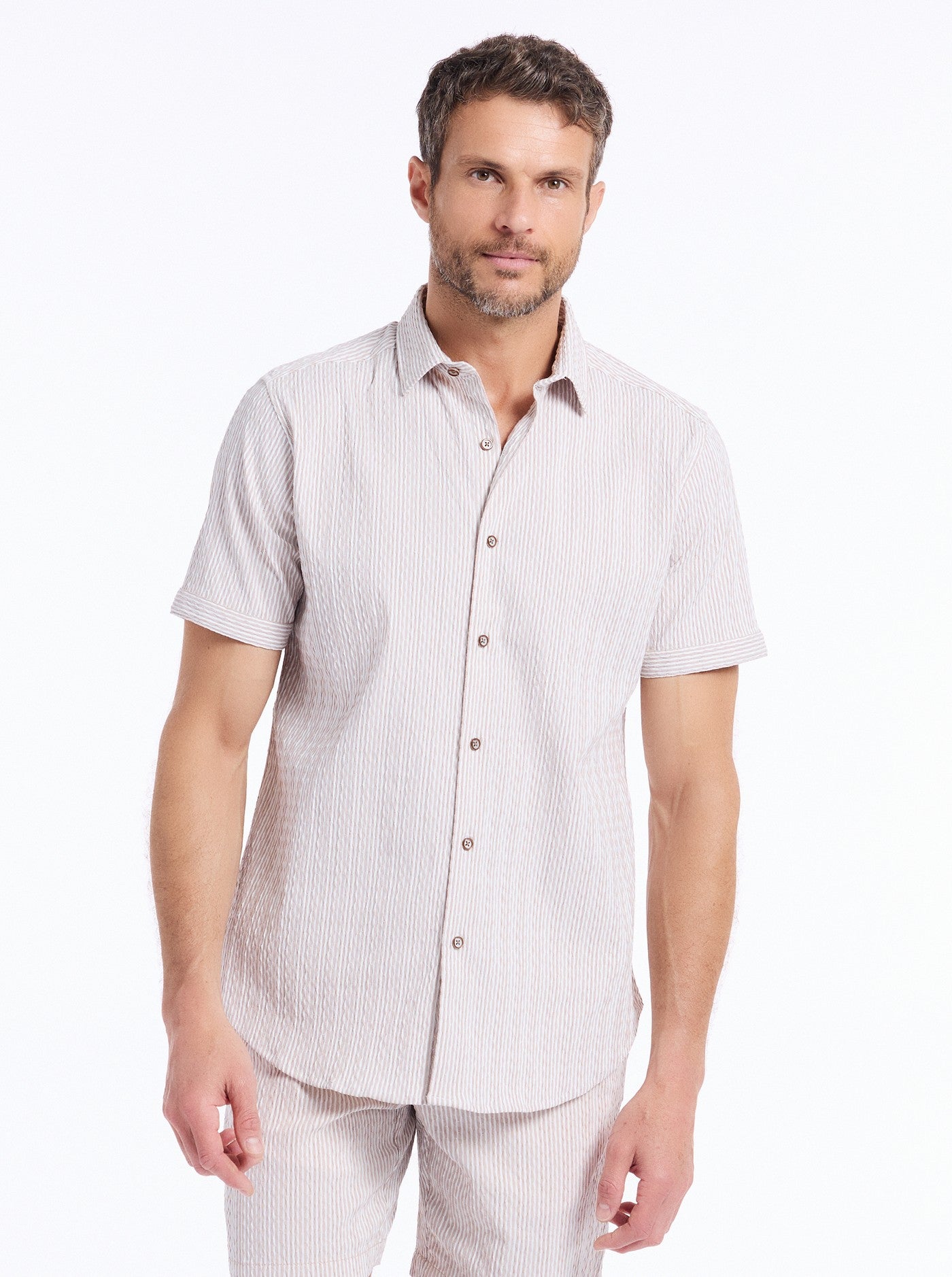 FORNILLO SHORT SLEEVE BUTTON DOWN SHIRT