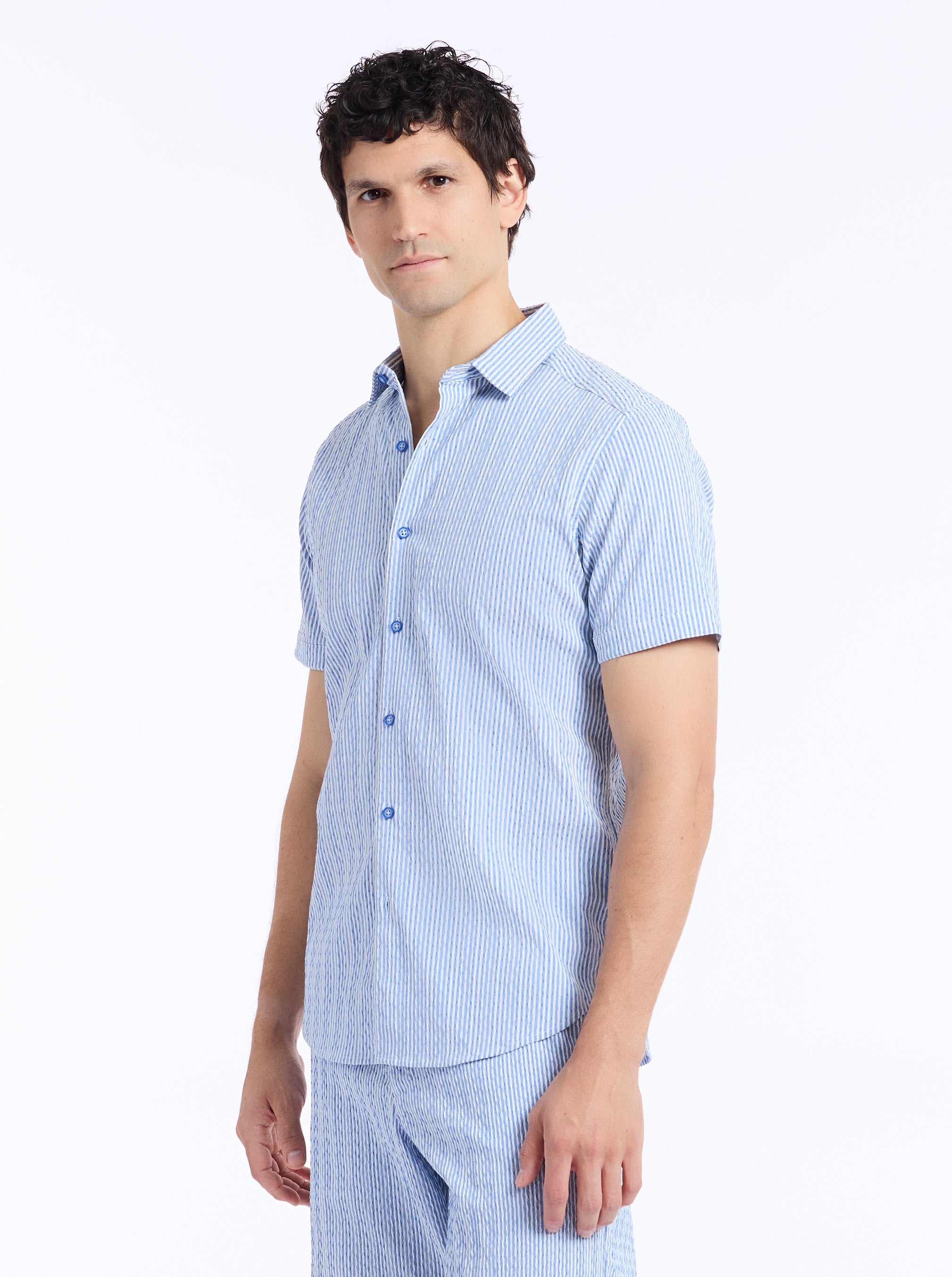 FORNILLO SHORT SLEEVE BUTTON DOWN SHIRT
