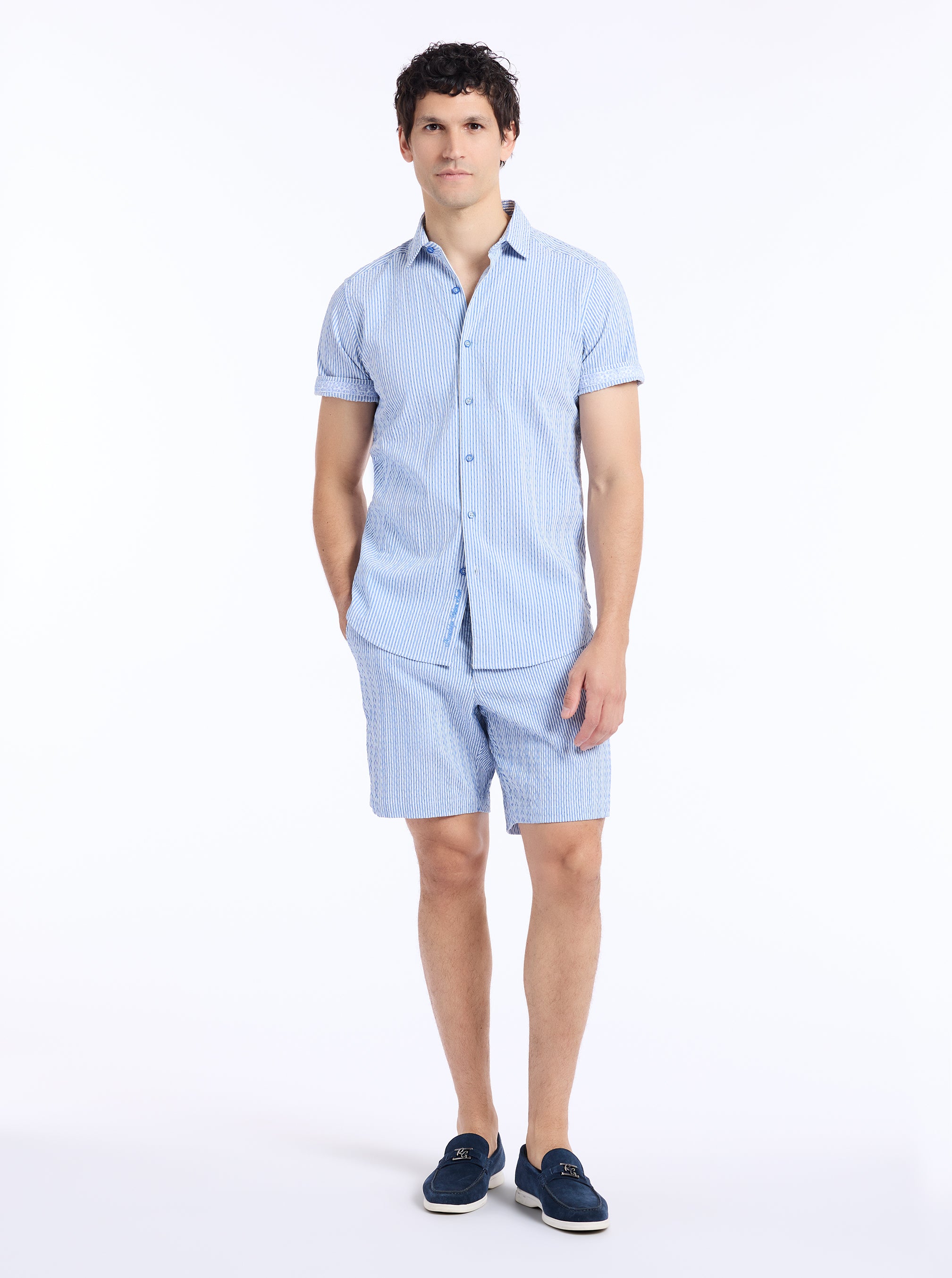 FORNILLO SHORT SLEEVE BUTTON DOWN SHIRT