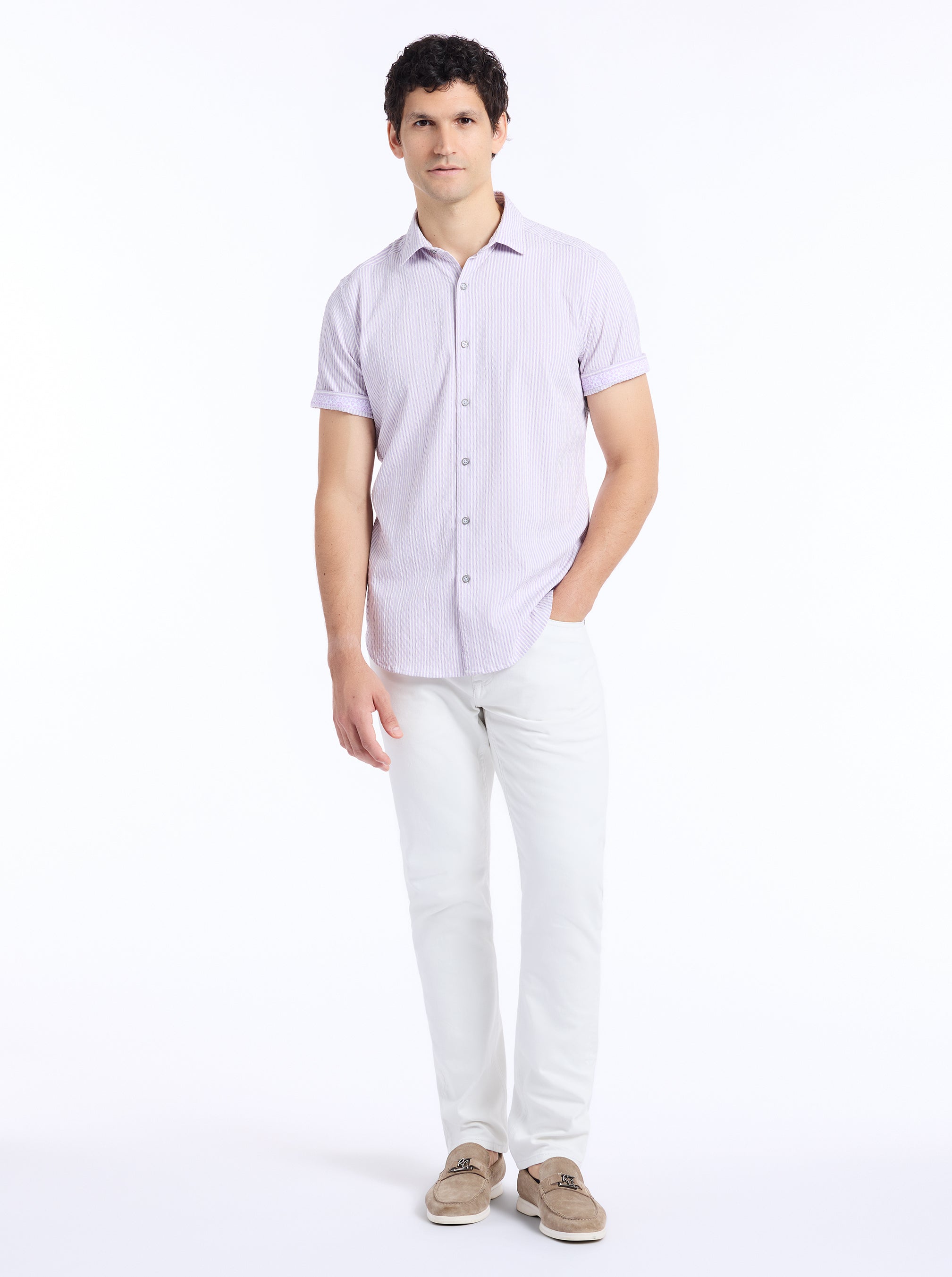 FORNILLO SHORT SLEEVE BUTTON DOWN SHIRT