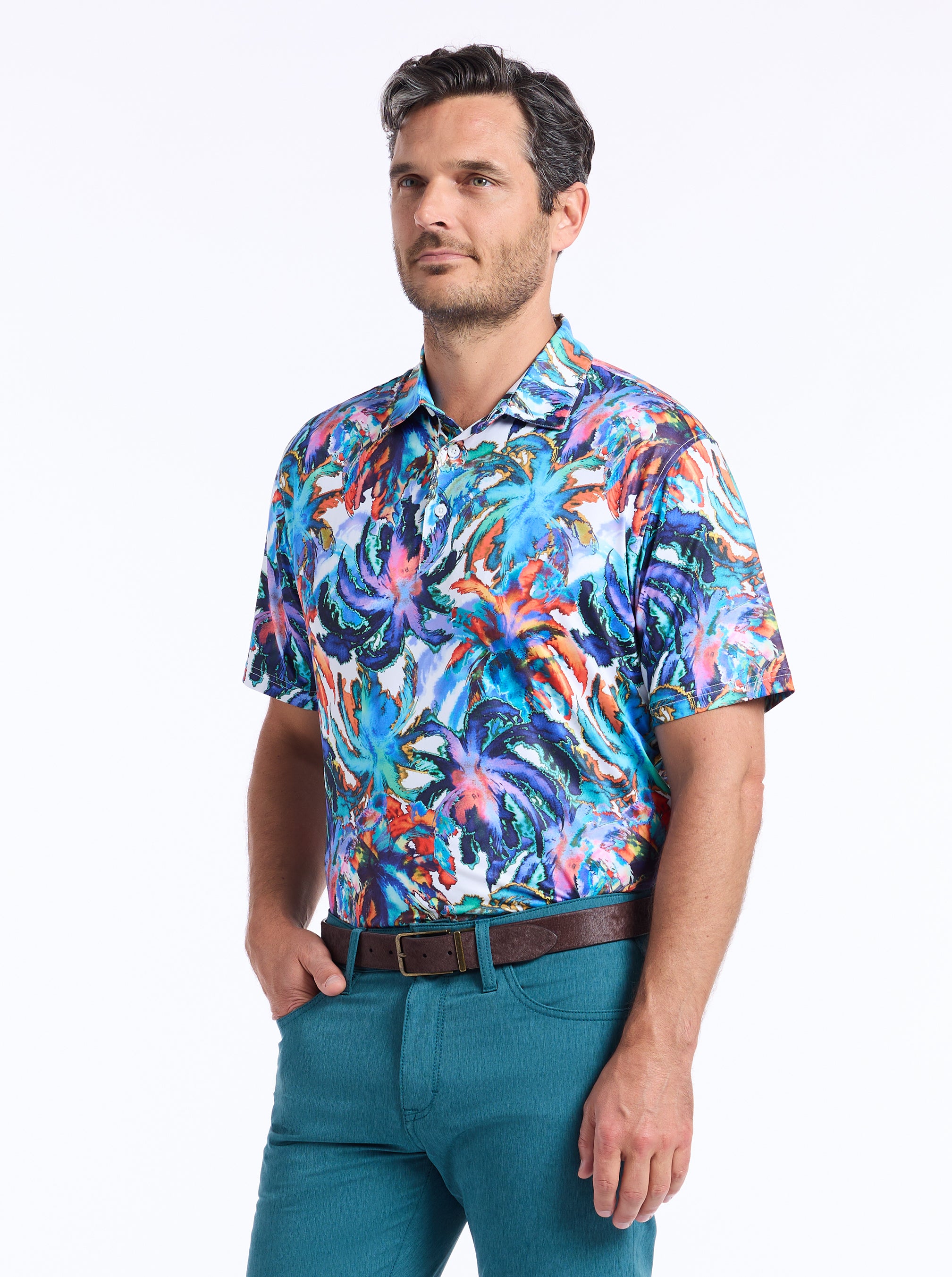 ELETRIC PALMS SHORT SLEEVE POLO