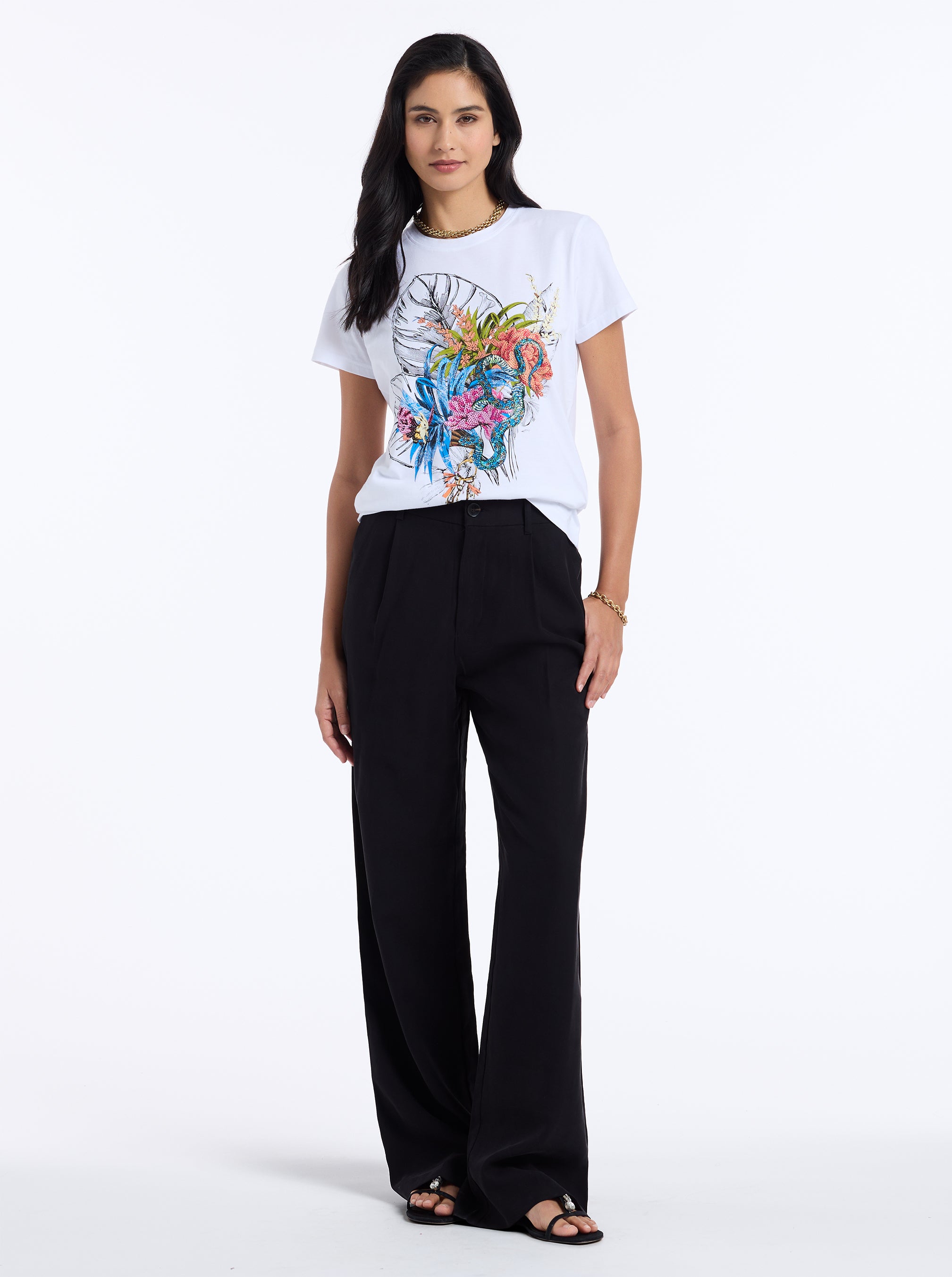 TROPICAL BOUQUET SHORT SLEEVE T-SHIRT