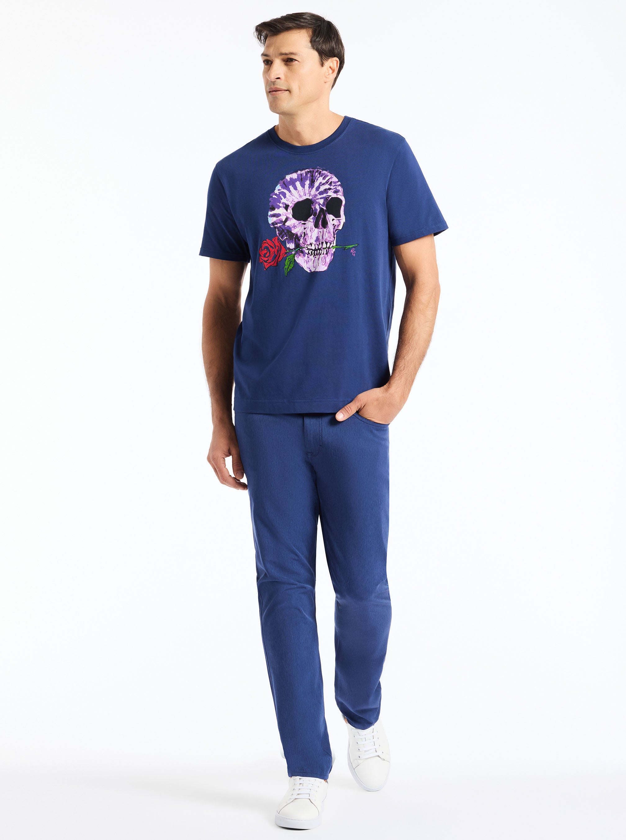 TIE DYE SKULL SHORT SLEEVE T-SHIRT