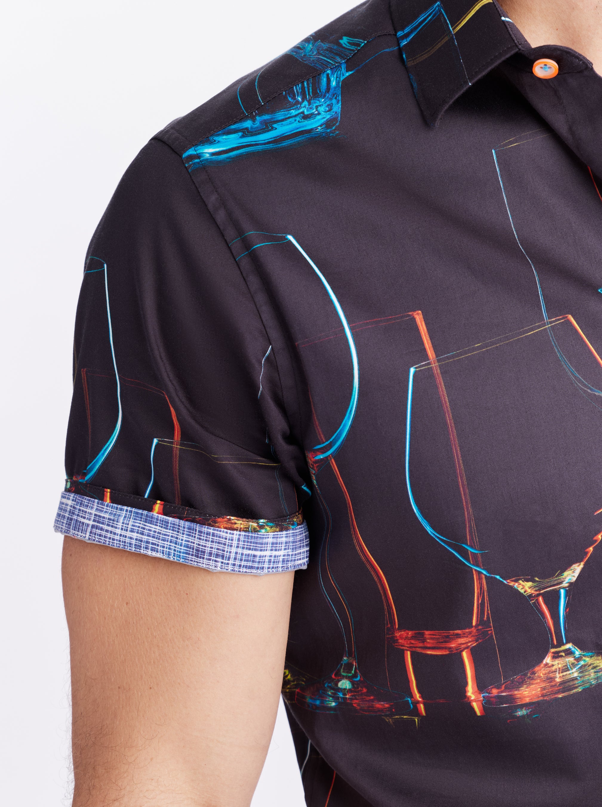 NEON NIGHTS SHORT SLEEVE BUTTON DOWN SHIRT