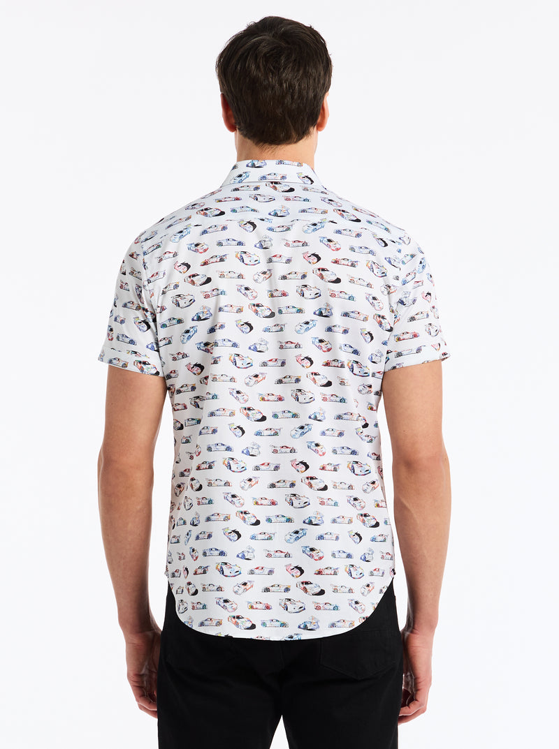NEON WHEELS SHORT SLEEVE BUTTON DOWN SHIRT