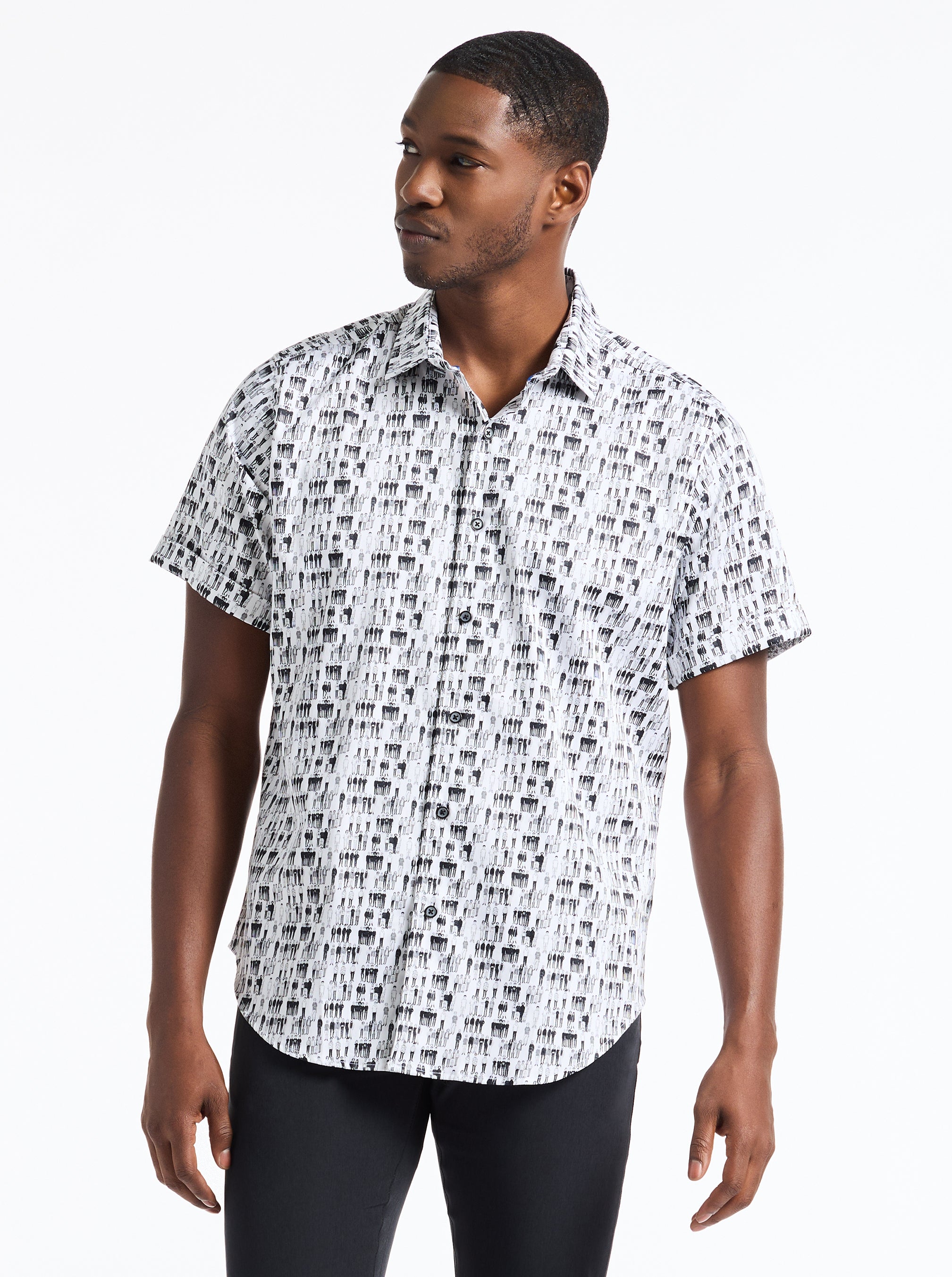 CROWD CONTROL SHORT SLEEVE BUTTON DOWN SHIRT