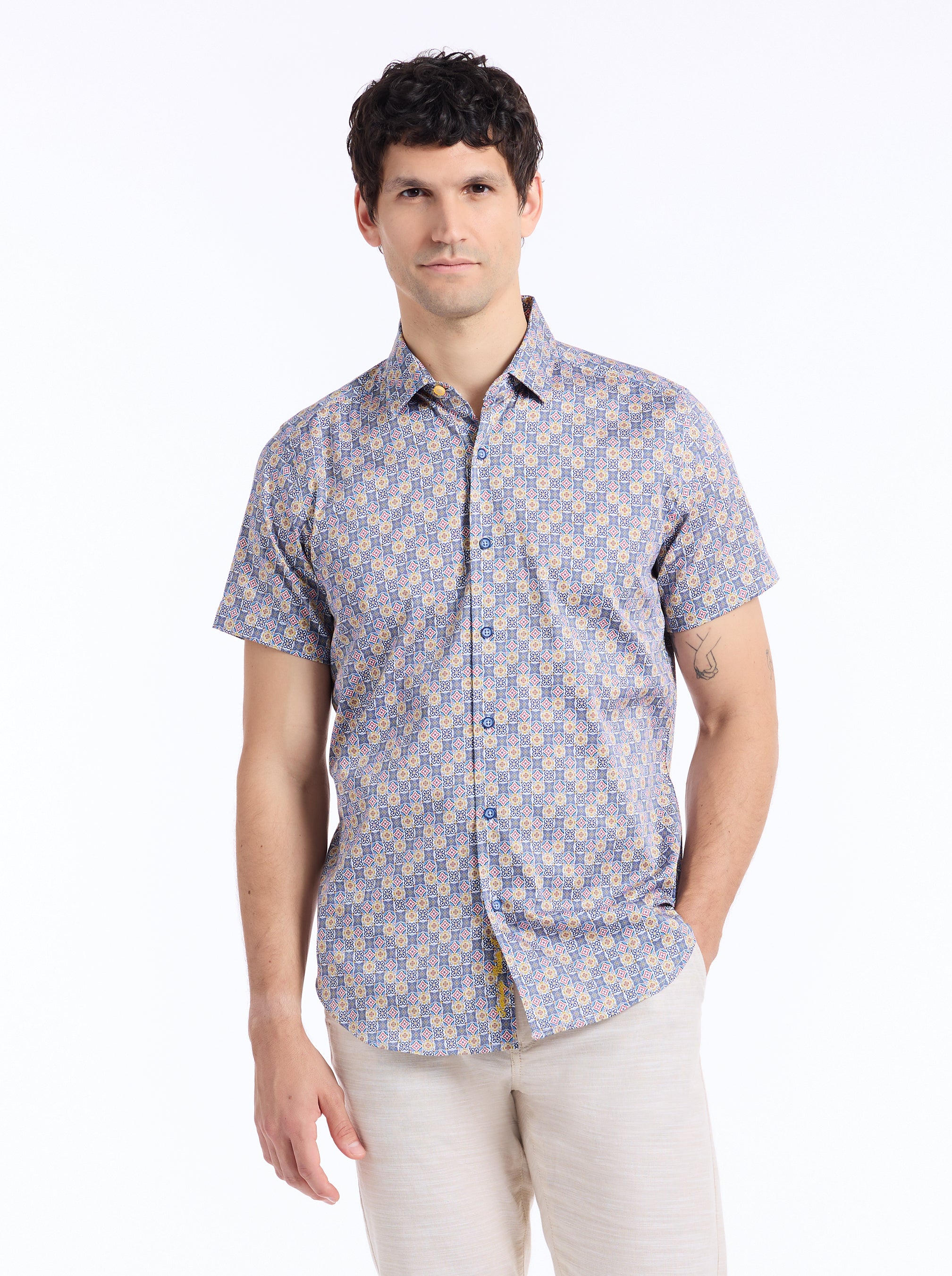 KINLOCH SHORT SLEEVE BUTTON DOWN SHIRT