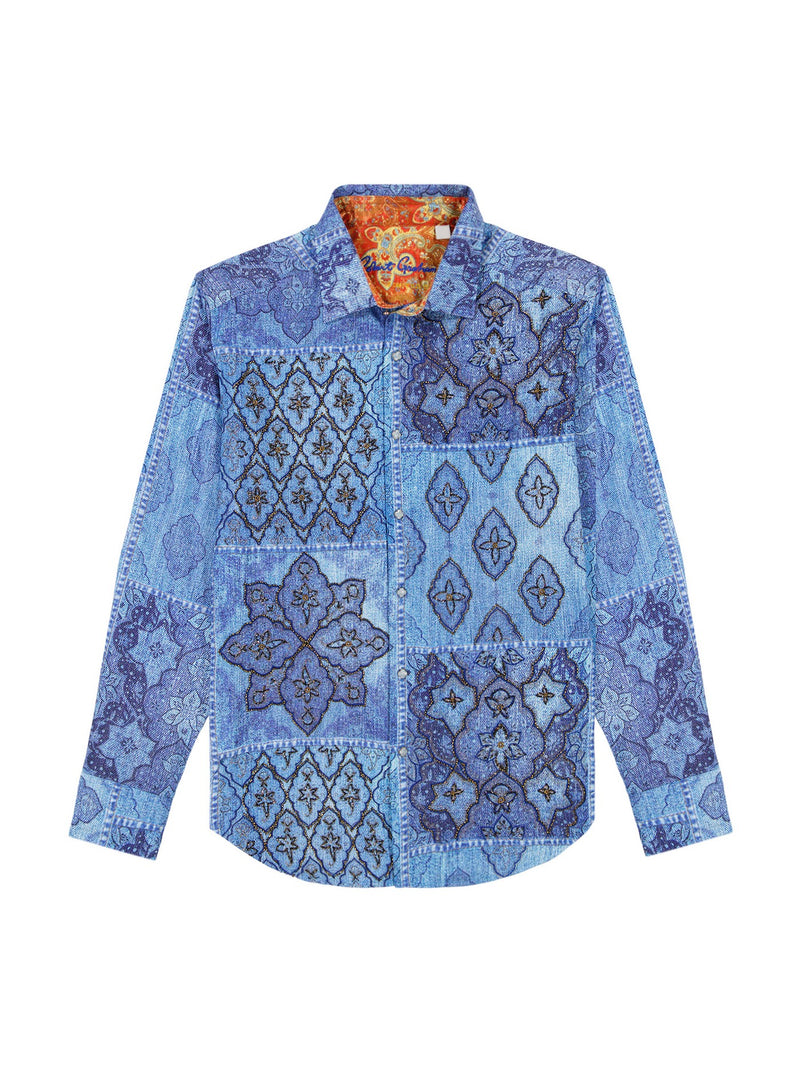LIMITED EDITION JUNGLE BLUES LONG SLEEVE BUTTON DOWN SHIRT