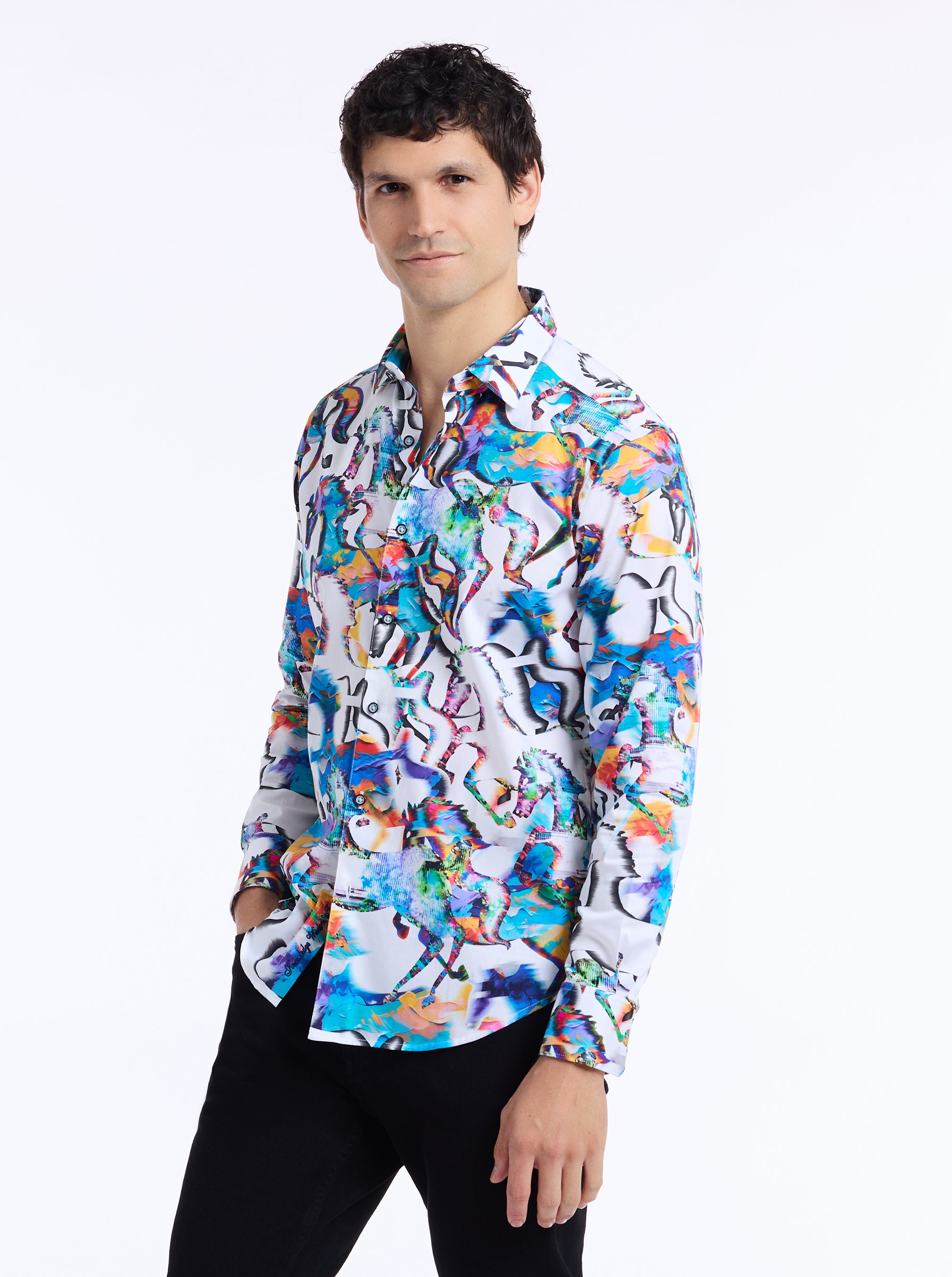 MANE EVENT LONG SLEEVE BUTTON DOWN SHIRT