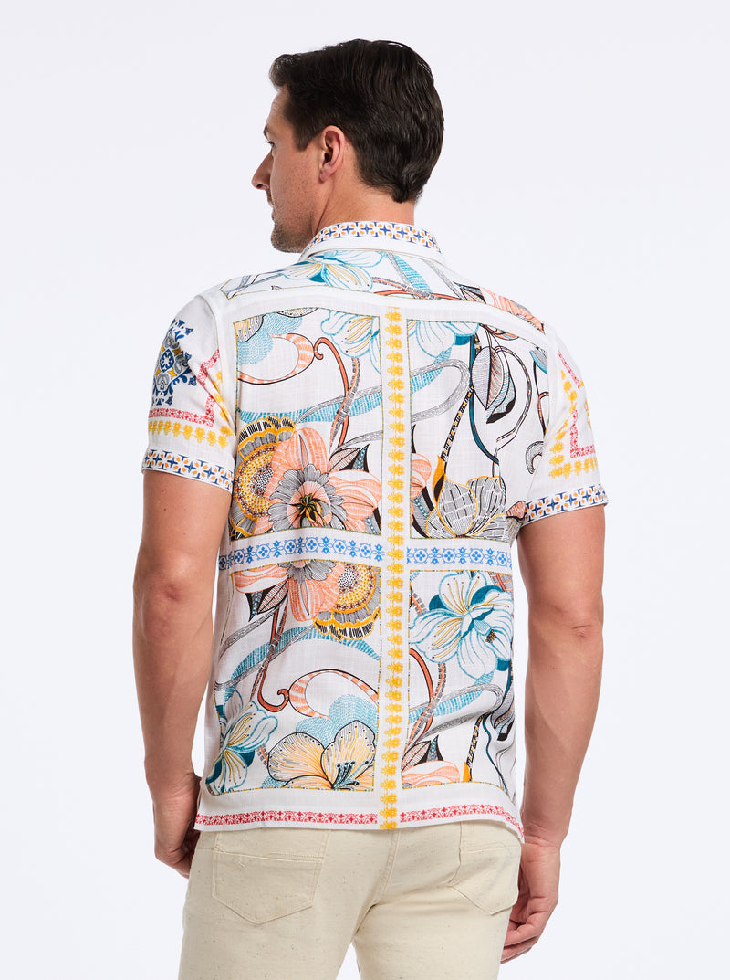 MANZU SHORT SLEEVE BUTTON DOWN SHIRT