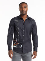 MAN CAVE LONG SLEEVE BUTTON DOWN SHIRT