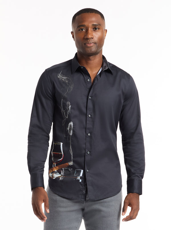 MAN CAVE LONG SLEEVE BUTTON DOWN SHIRT