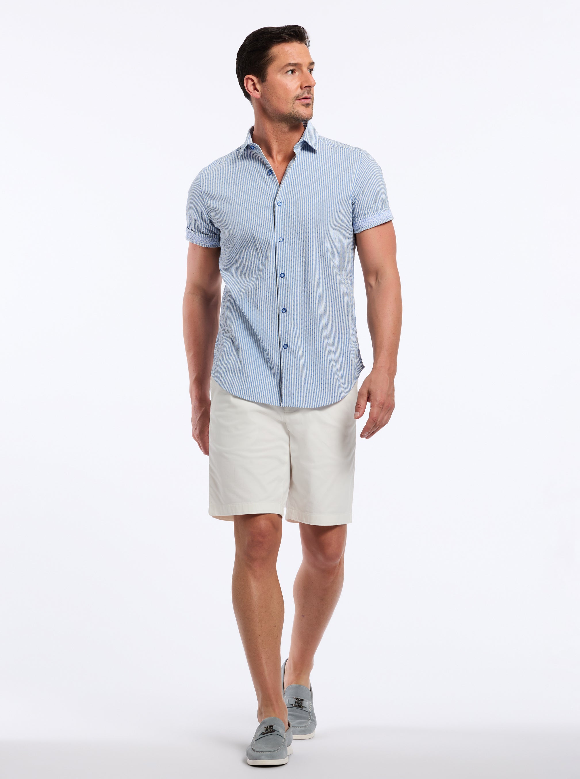FORNILLO SHORT SLEEVE BUTTON DOWN SHIRT