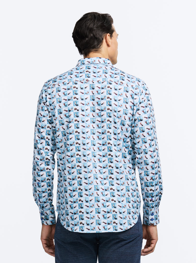 TOASTED LONG SLEEVE BUTTON DOWN SHIRT