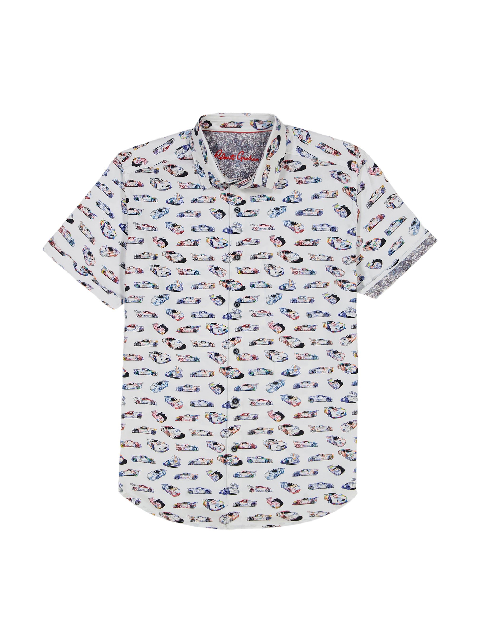 NEON WHEELS SHORT SLEEVE BUTTON DOWN SHIRT