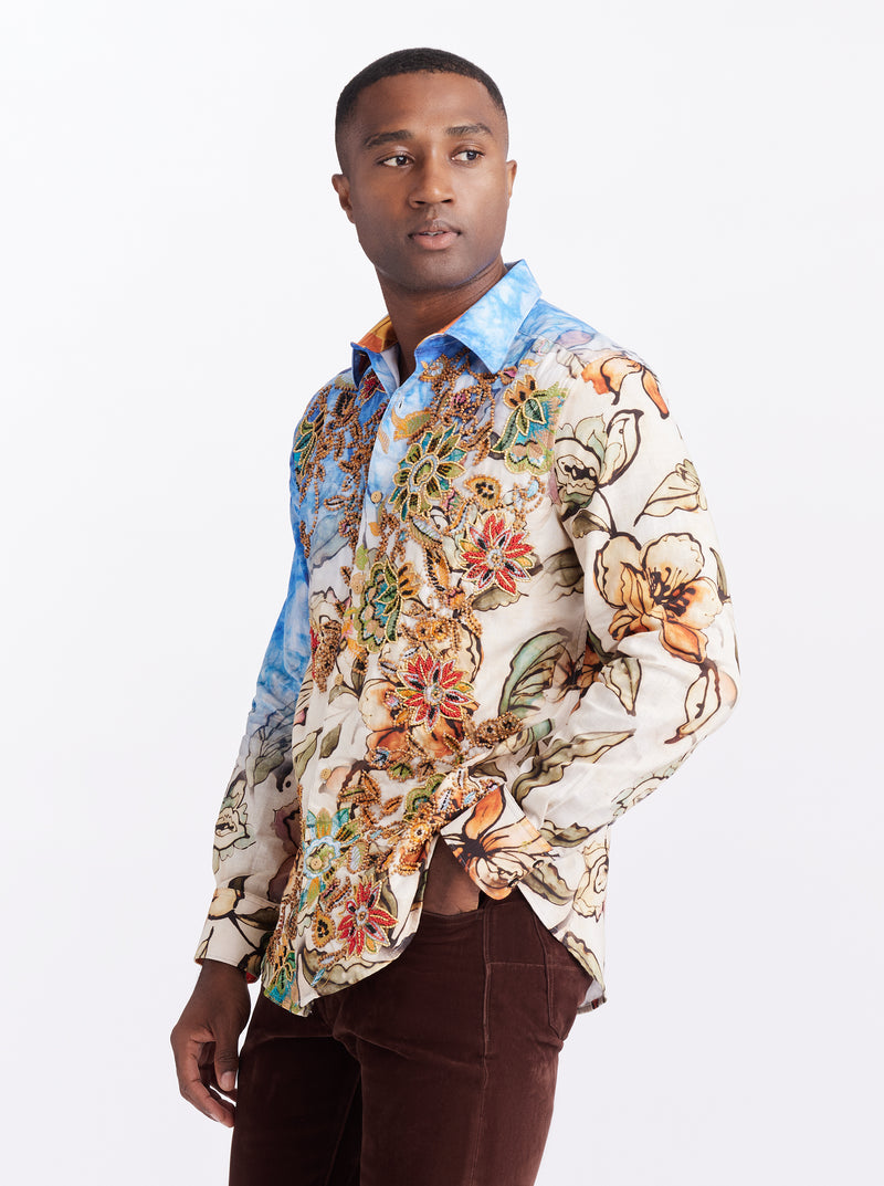 LIMITED EDITION WANDERINBLOSSOM LONG SLEEVE BUTTON DOWN SHIRT BIG