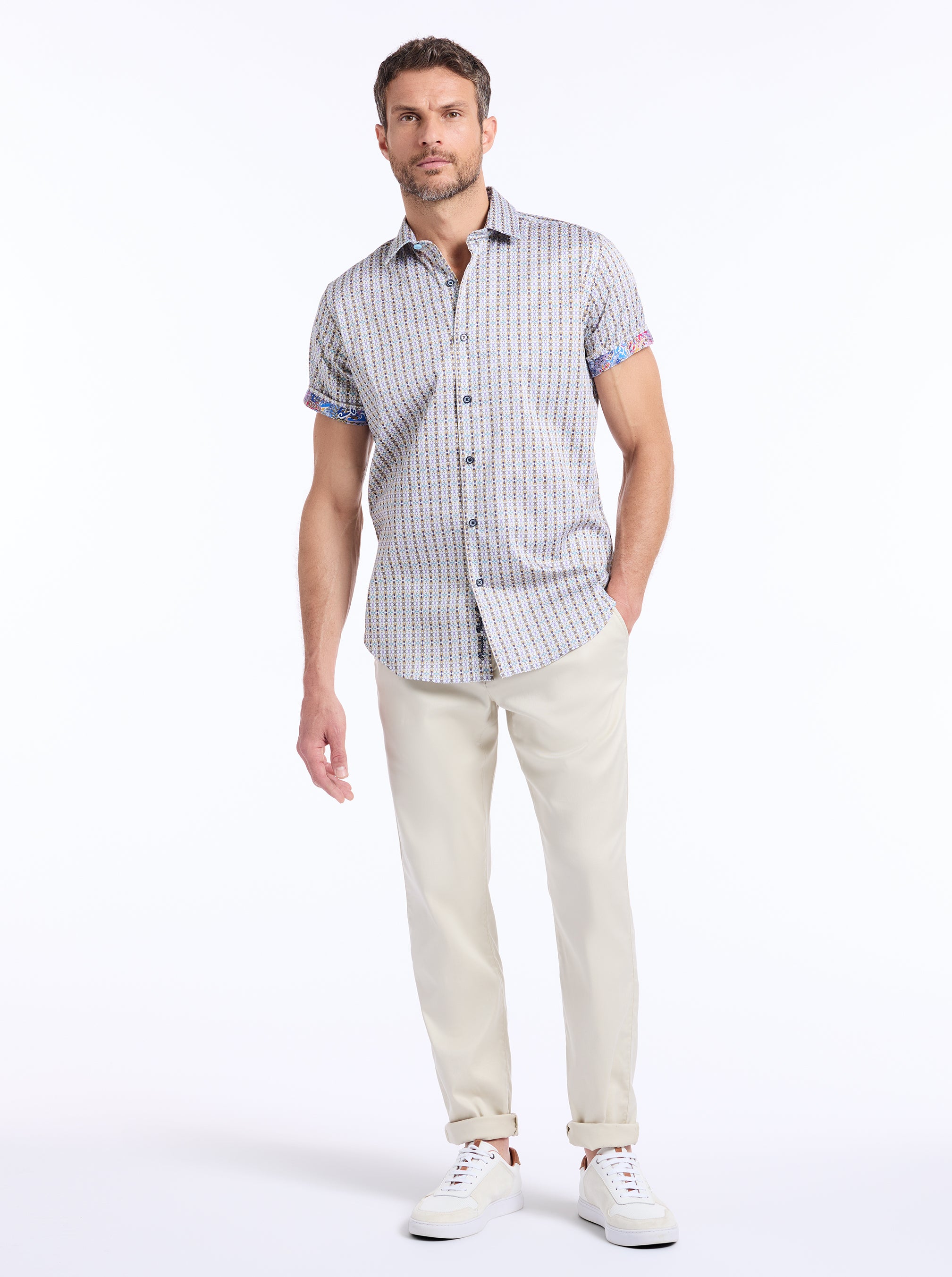 ABBOTSWELL SHORT SLEEVE BUTTON DOWN SHIRT