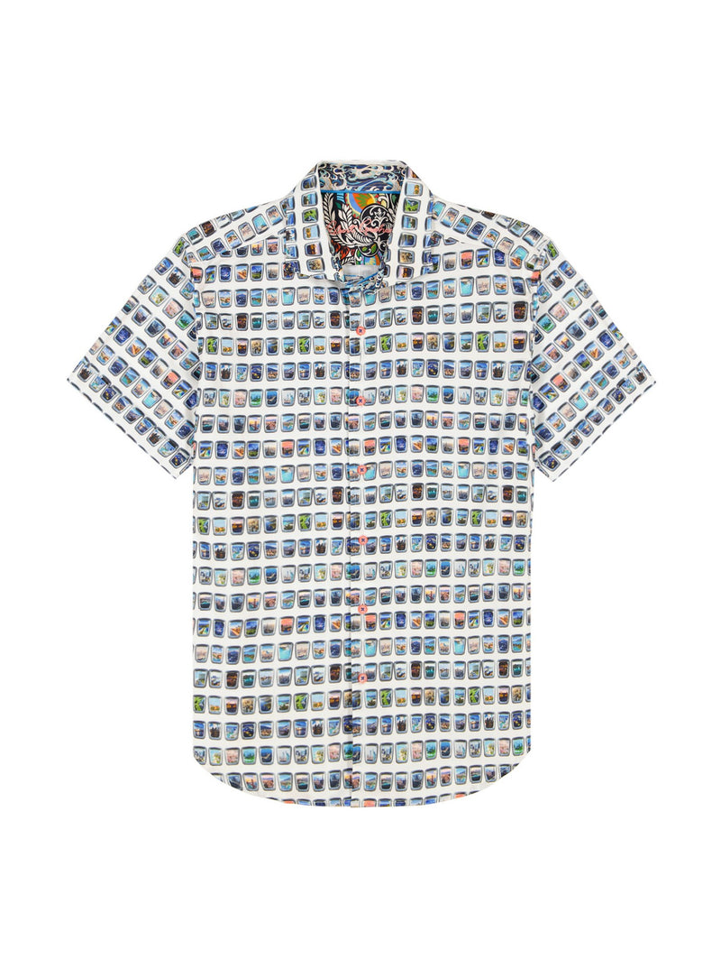 PARADIS PORTAL SHORT SLEEVE BUTTON DOWN SHIRT