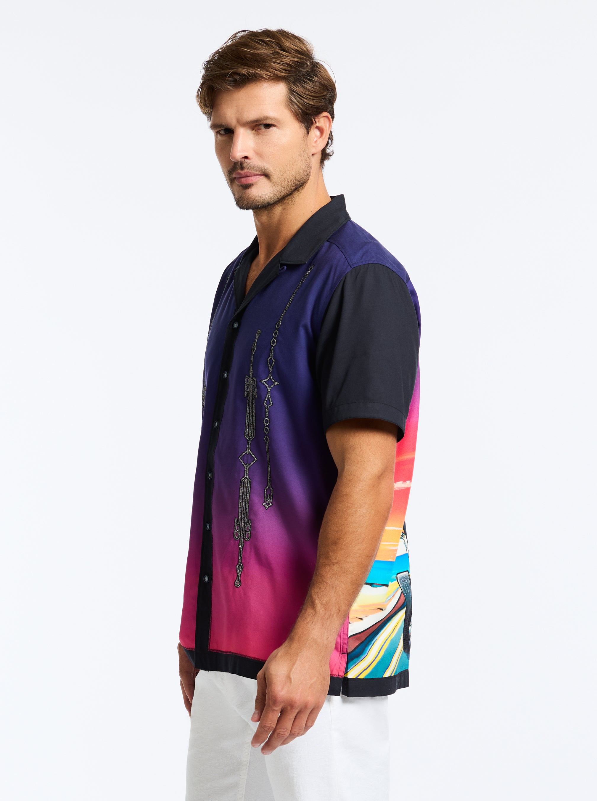 SUNSET RALLY SHORT SLEEVE BUTTON DOWN SHIRT