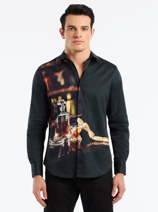 DISTILLED SPIRIT LONG SLEEVE BUTTON DOWN SHIRT