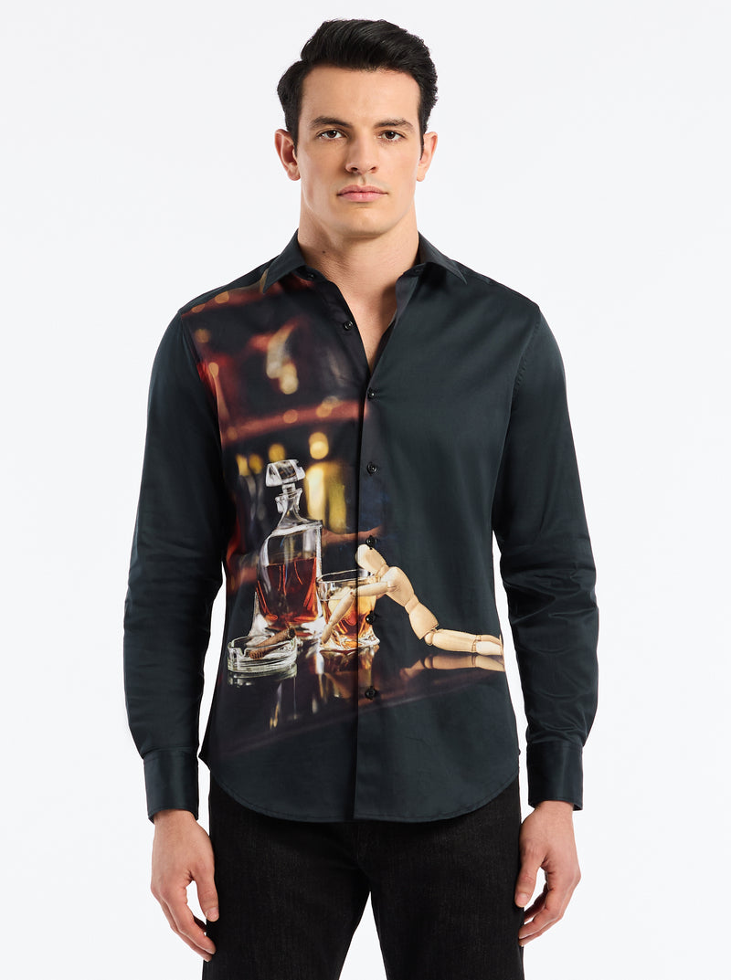 DISTILLED SPIRIT LONG SLEEVE BUTTON DOWN SHIRT